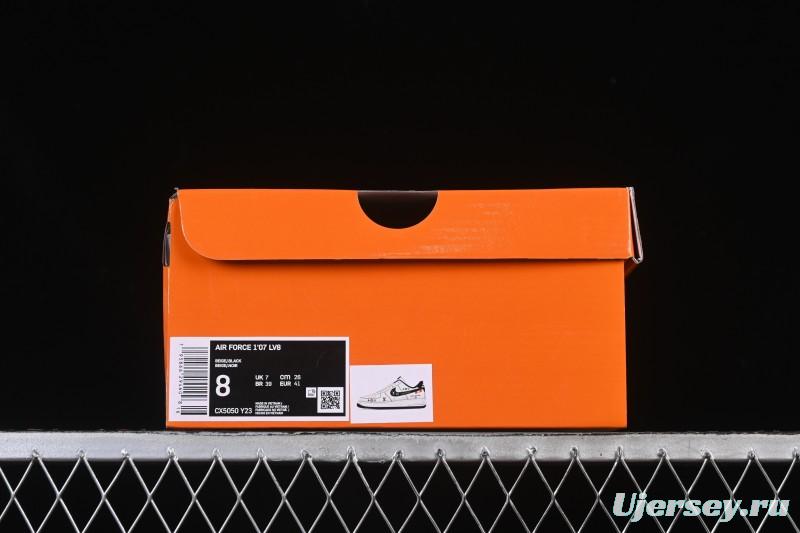 Nike Air Force 1 '07 Low LV Collaboration Black Swoosh Woven Label Casual Sneakers - CX5050-Y23