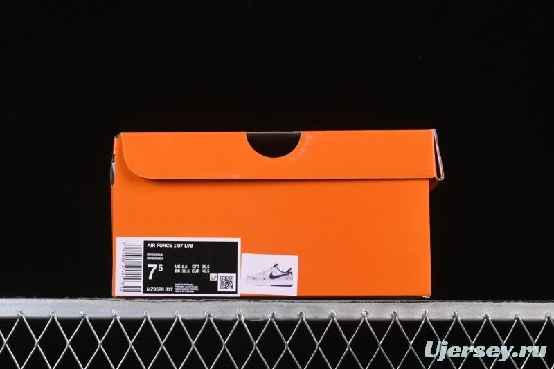Nike Air Force 1 '07 Low LV Collaboration Print Light Blue Swoosh Casual Sneakers - MZ9588-817