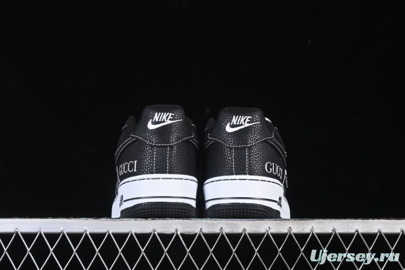 Nike Air Force 1 '07 Low Gucci Collaboration Litchi Grain Print Casual Sneakers - AH8462-002