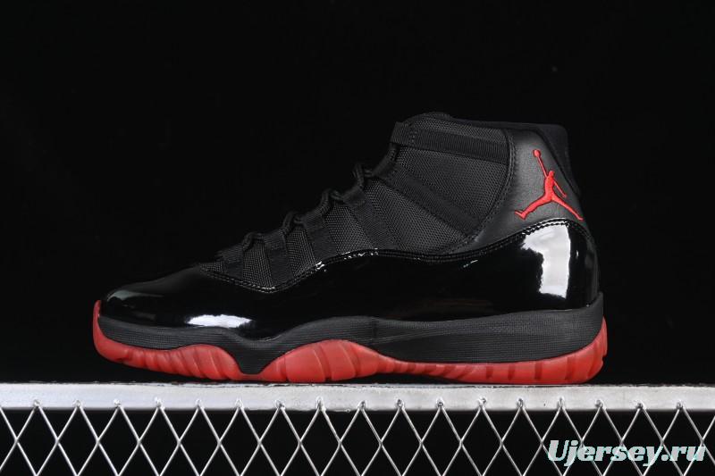 Nike Air Jordan 11 Retro Black Red Basketball Shoes - 378037-326