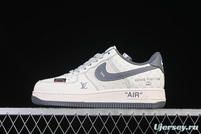 Nike Air Force 1 '07 Low LV Collaboration Beige Black Woven Label Casual Sneakers - CX5050-Y08