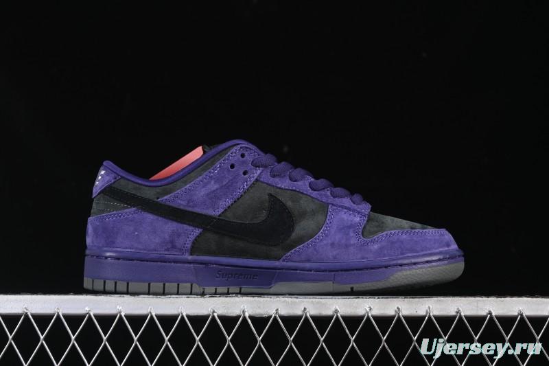 Nike Supreme Dunk SB Dunk Low Casual Skate Shoes Grey Purple - HQ8487-500