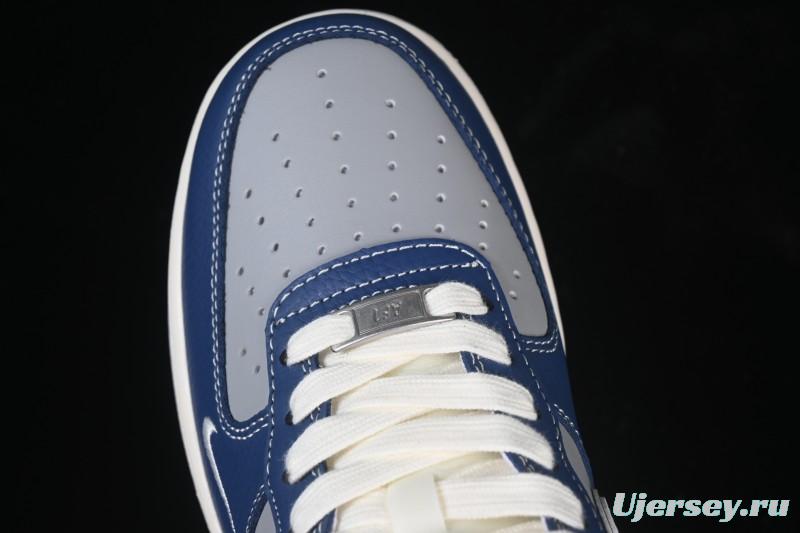 Nike Air Force 1 '07 Low Supreme Collaboration White Blue Gray Red Casual Sneakers - XD2588-602