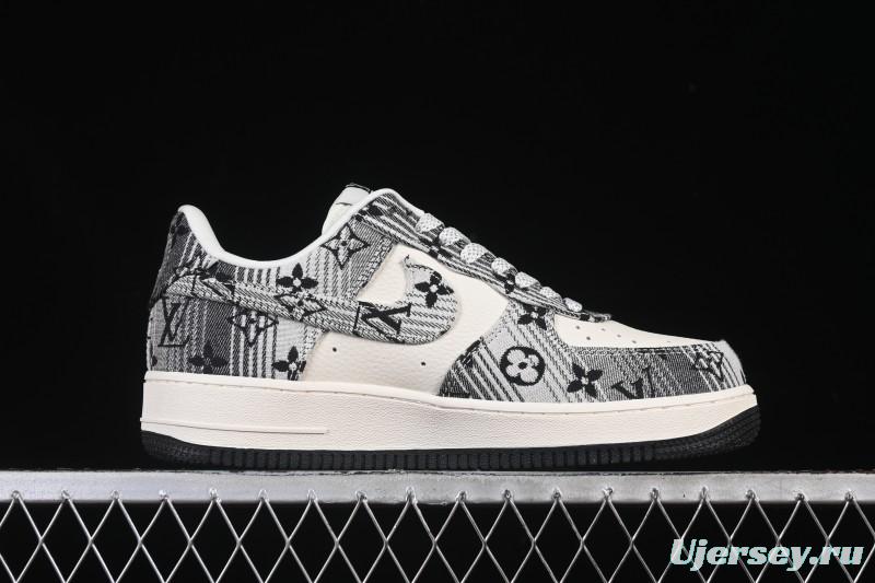 Nike Air Force 1 '07 Low LV Collaboration Gray Floral Canvas Casual Sneakers - DF0188-077
