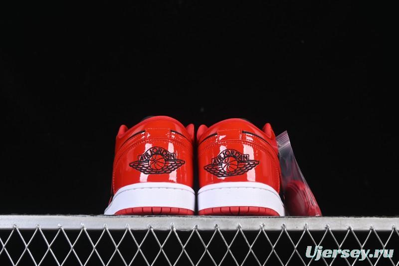Nike Air Jordan 1 Low AJ1 Patent Leather Black Red Low-Top Casual Sneakers HV4089-006