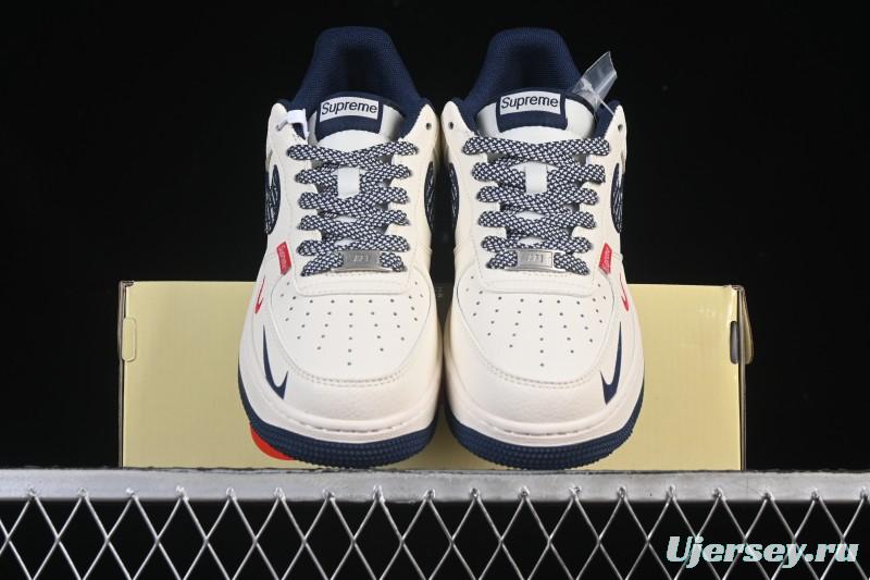 Nike Air Force 1'07 Low Collaboration Beige Camouflage Red Blue Hook Casual Skate Shoes - XD2588-609