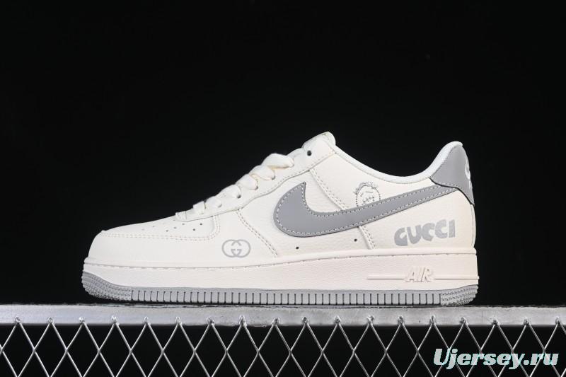 Nike Air Force 1 '07 Low Gucci Collaboration Ghost Face Beige Gray Casual Sneakers - QW5836-024