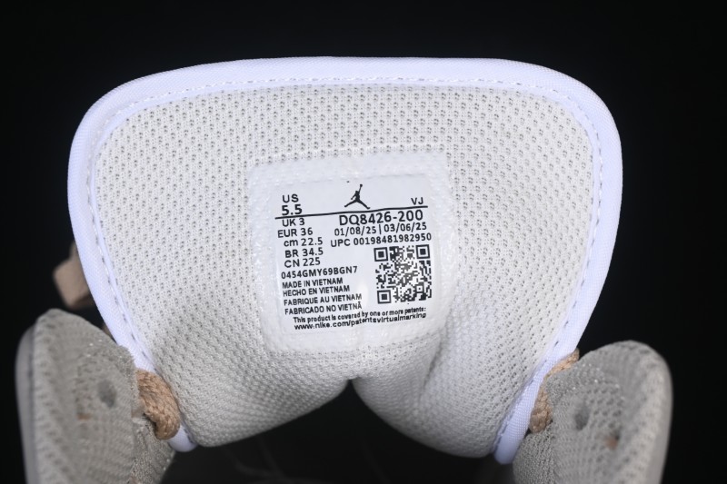 Nike Air Jordan 1 Mid AJ1 White Wheat Mid-Top Casual Sneakers - DQ8426-200