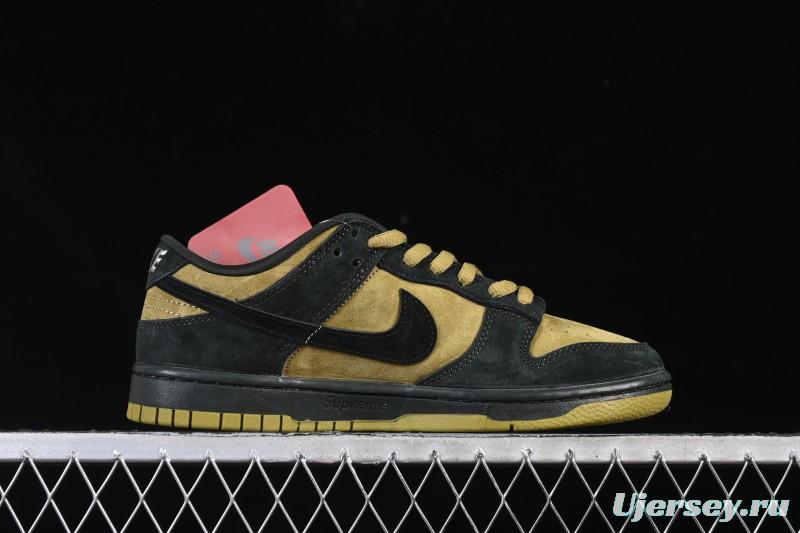 Nike Supreme Dunk SB Dunk Low Brown Yellow Casual Skate Shoes - HQ8487-300