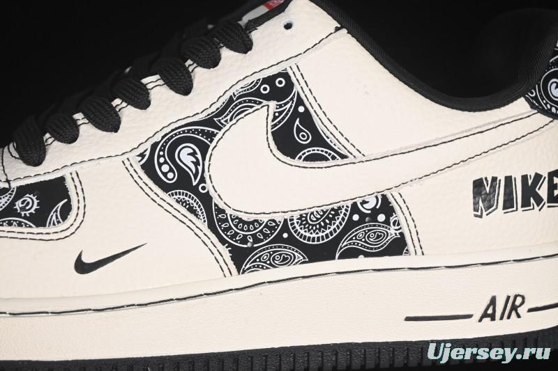 Nike Air Force 1'07 Low Cashew Flower Classic White Black Low-Top Casual Sneakers - ZD1988-005