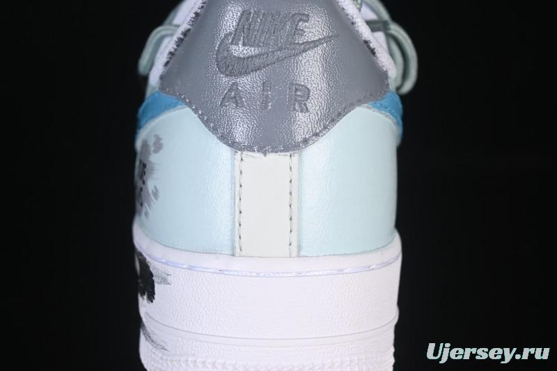 Nike Air Force 1'07 Low Grey Tune Era Hand-Painted Graffiti Casual Sneakers - LJ8822-202