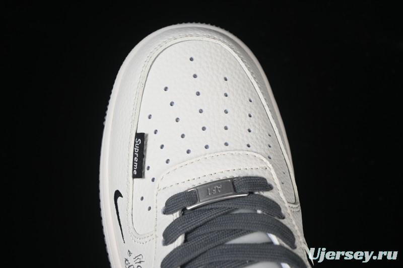 Nike Air Force 1 '07 Low Supreme Graffiti Beige Swoosh Casual Sneakers - QW5606-272