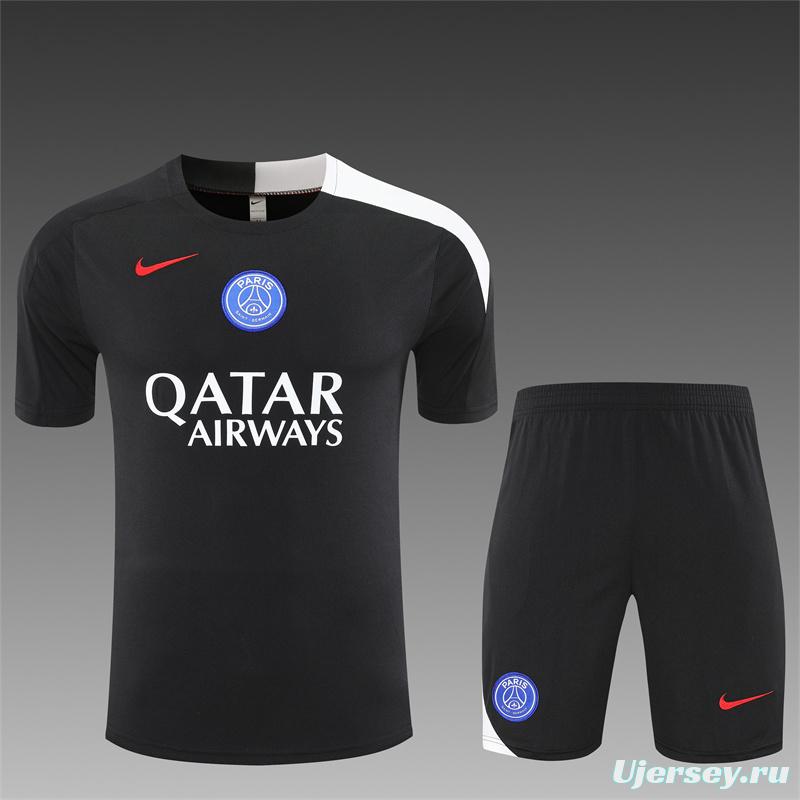 25/26 PSG Black T90 with XS Short Sleeve+Soccer Shorts