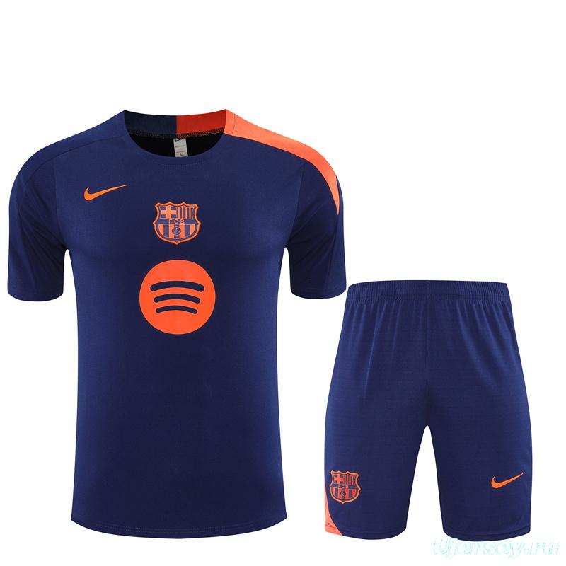 25/26 Barcelona Royal Blue T90 Short Sleeve Jersey+Shorts with XS