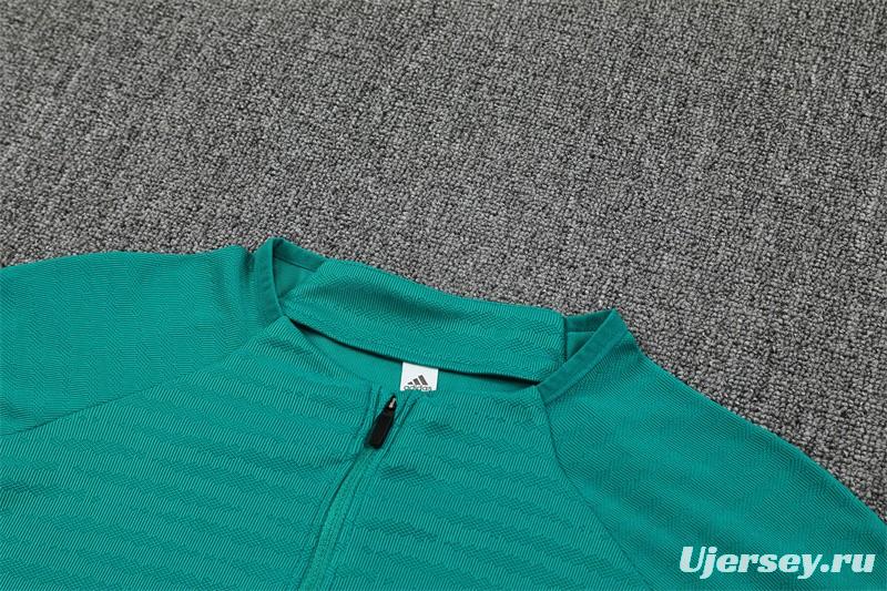 Player Version 25/26 Liverpool Green AD on Both Sleeves Half Zipper Jacket+Long Pants