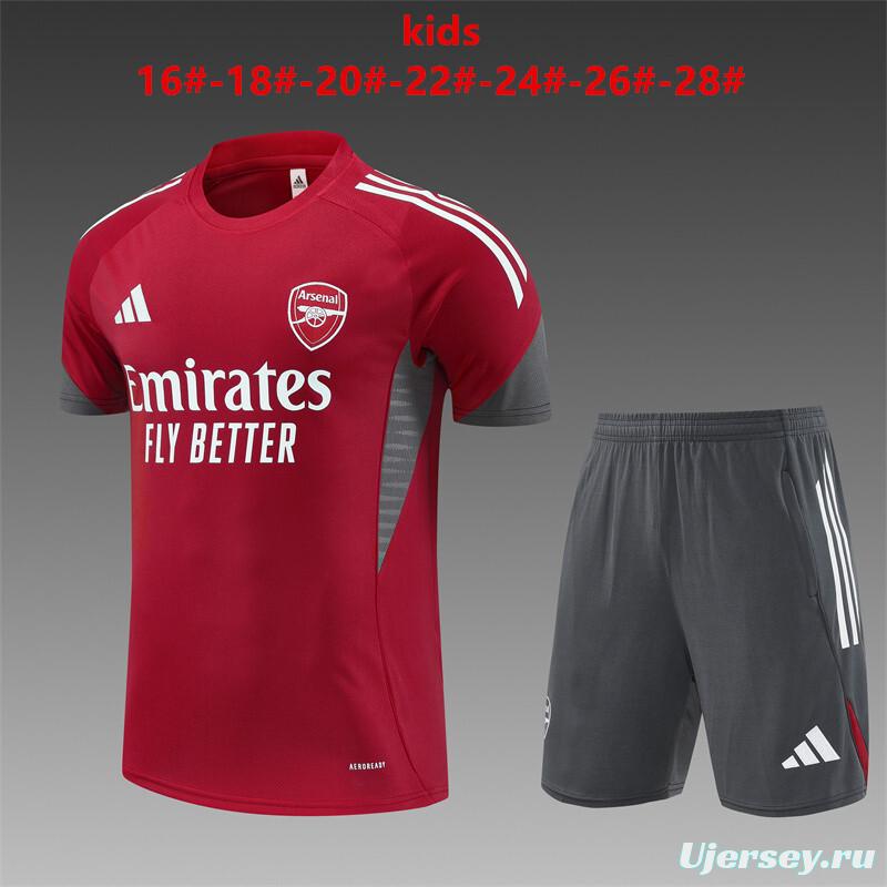 25/26 Kids Arsenal Red Short Sleeve Jersey+Shorts