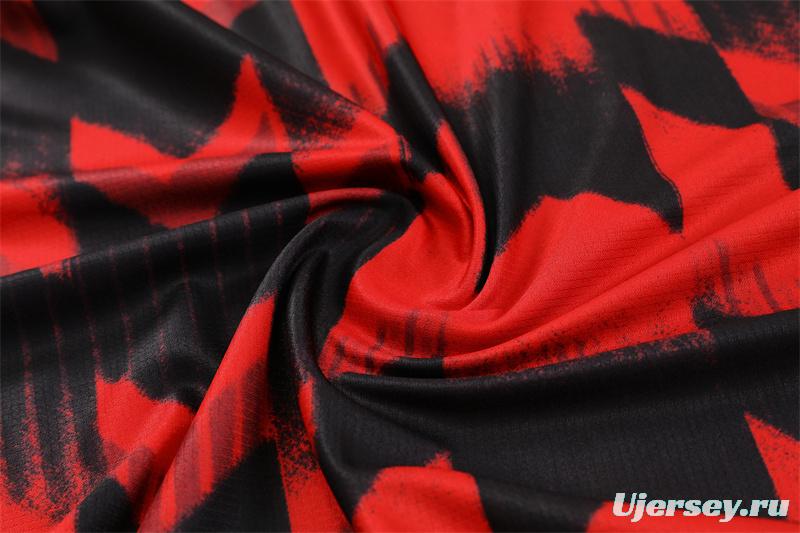 25/26 Manchester United Red Black Camouflage Short Sleeve Jersey+Shorts with XS