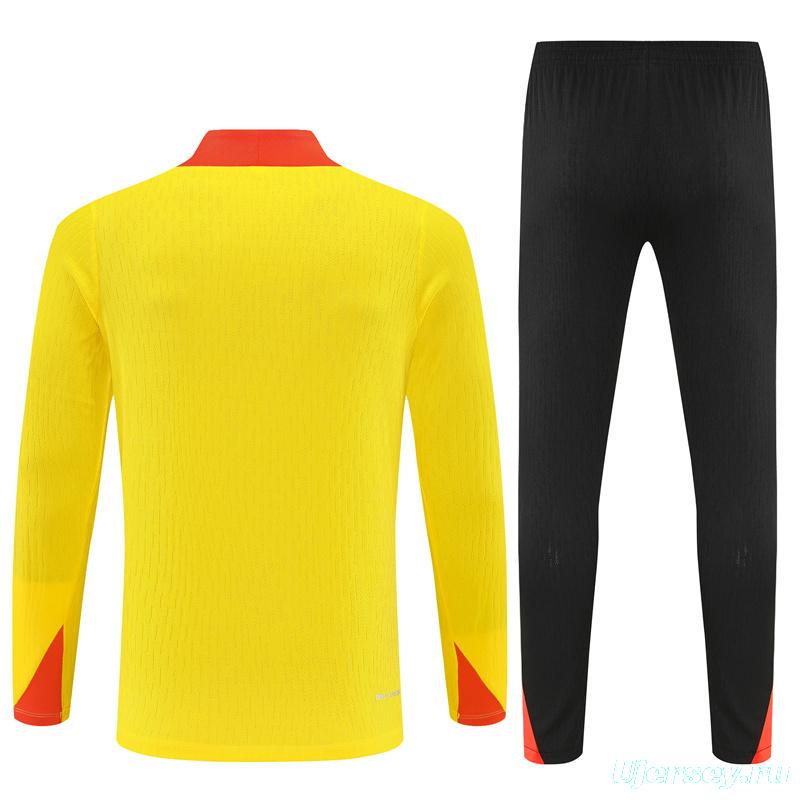 Player Version 25/26 Brazil Yellow Half Zipper Jacket+Long Pants