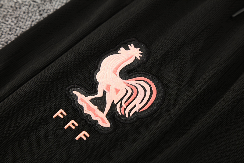 Player Version 25/26 France Black Half Zipper Jacket+Long Pants