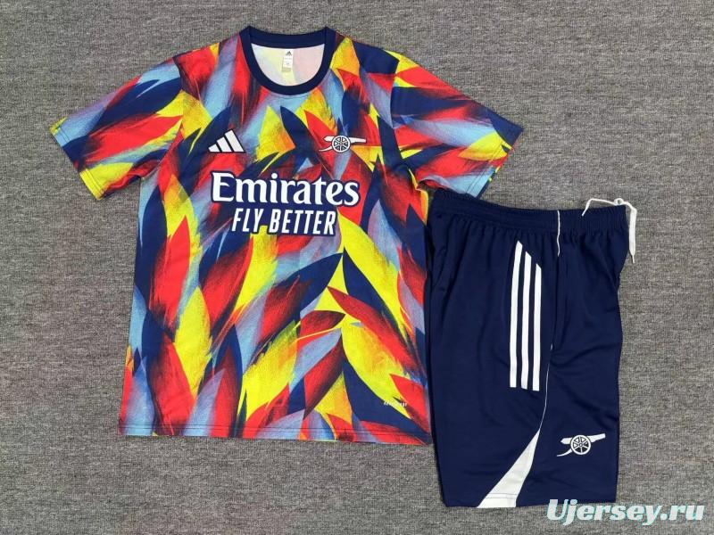 25/26 Kids Arsenal Yellow Red Camouflage Short Sleeve Jersey+Shorts