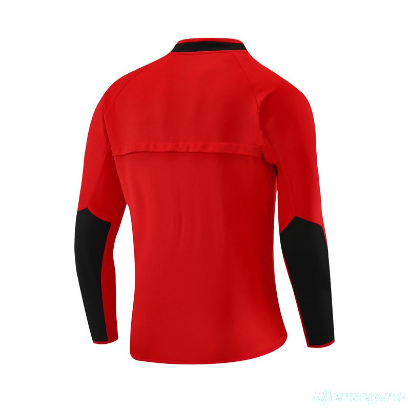 Retro 02/03 Manchester United Red Half Zipper Jacket