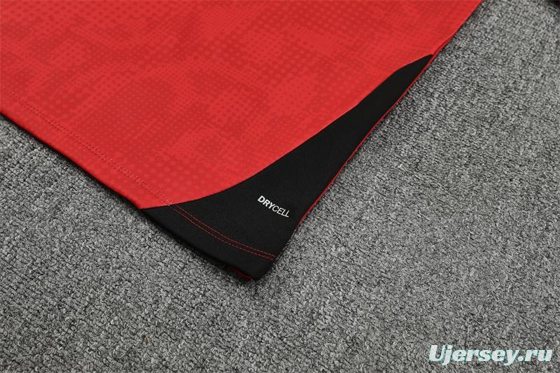 25/26 AC Milan Red Camouflage Half Zipper Jacket+Long Pants