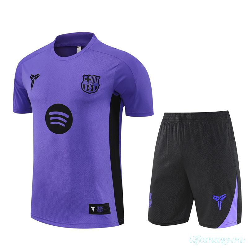 25/26 Barcelona Purple Joint Edition with XS Short Sleeve+Soccer Shorts