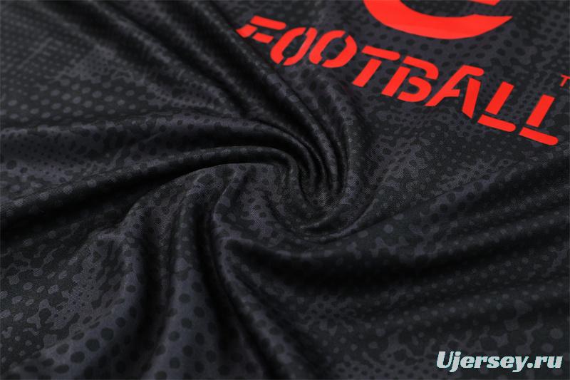 25/26 AC Milan Black Camouflage Half Zipper Jacket+Long Pants