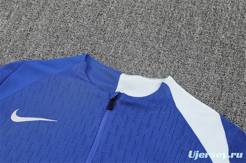 Player Version 25/26 Chelsea Color Blue T90 Half Zipper Jacket+Long Pants