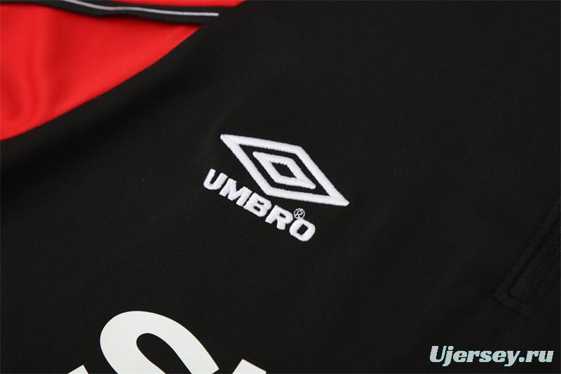 Retro 98/99 Manchester United Black Half Zipper Jacket