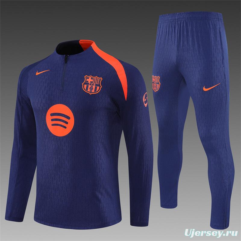 Player Version 25/26 Barcelona Royal Blue T90 Half Zipper Jacket+Long Pants
