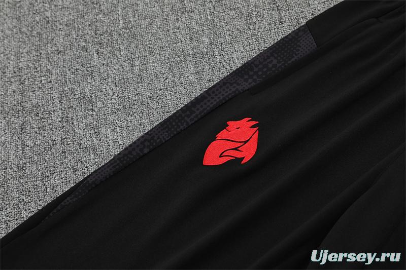 25/26 AC Milan Red Camouflage Half Zipper Jacket+Long Pants