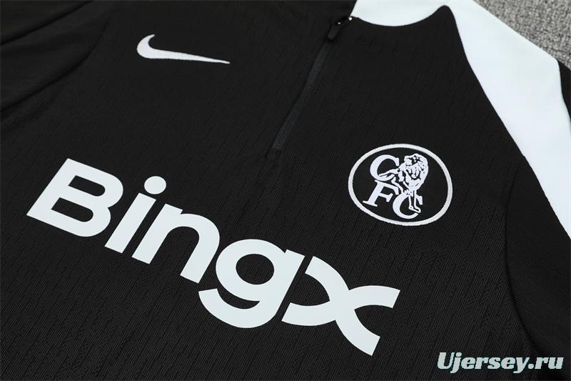 Player Version 25/26 Chelsea Black T90 Half Zipper Jacket+Long Pants