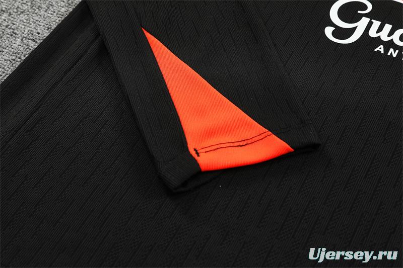 Player Version 25/26 Brazil Black Half Zipper Jacket+Long Pants