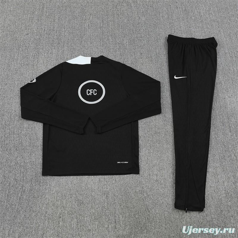 Player Version 25/26 Chelsea Black T90 Half Zipper Jacket+Long Pants