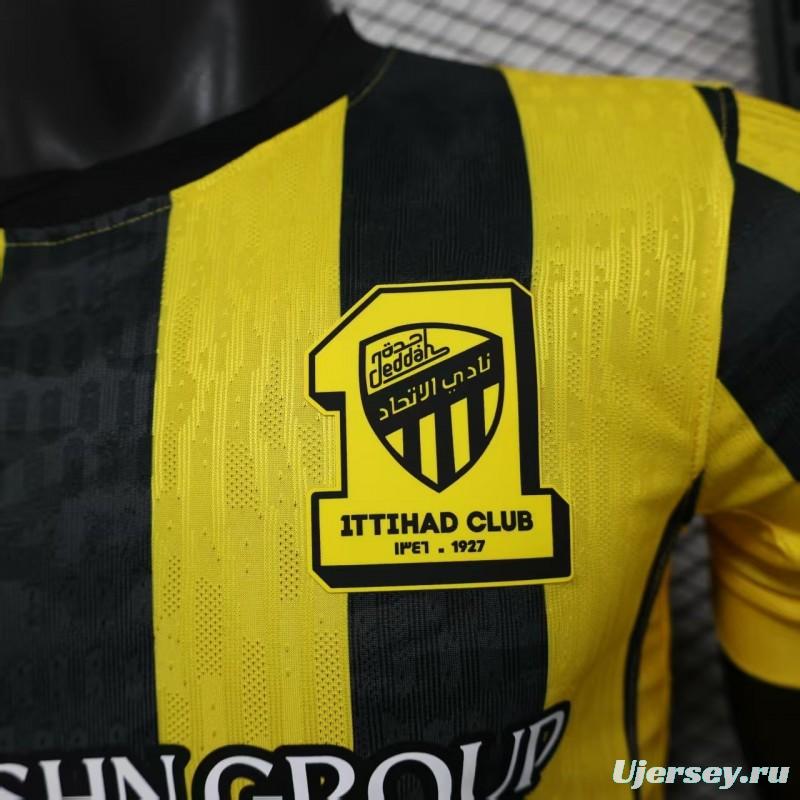 Player Version 25/26 Al Ittihad Home Jersey With New Sponsor