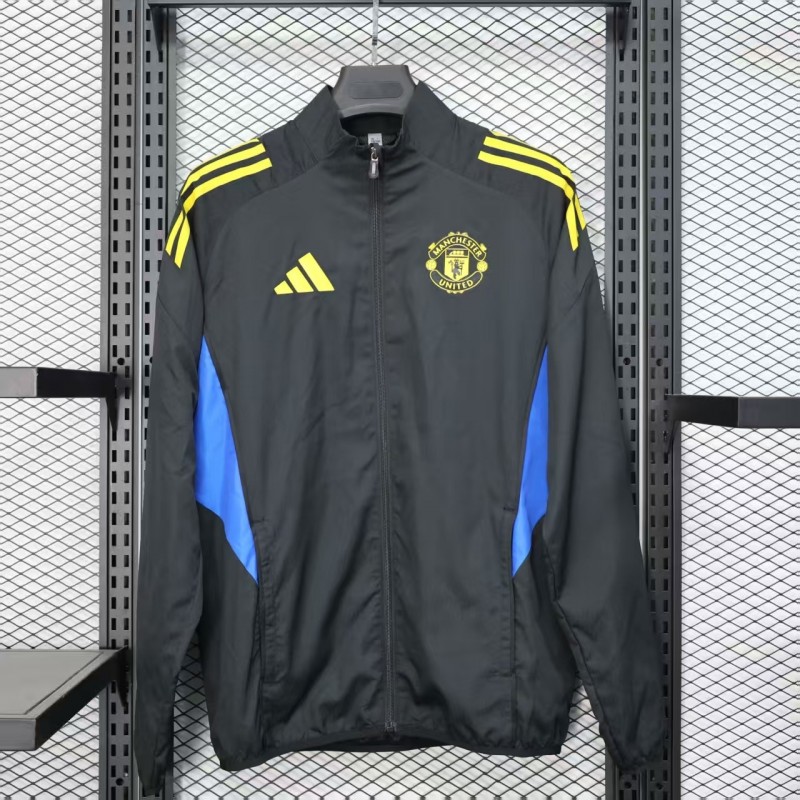 25/26 Manchester United Black Windbreaker (with Inner Lining)