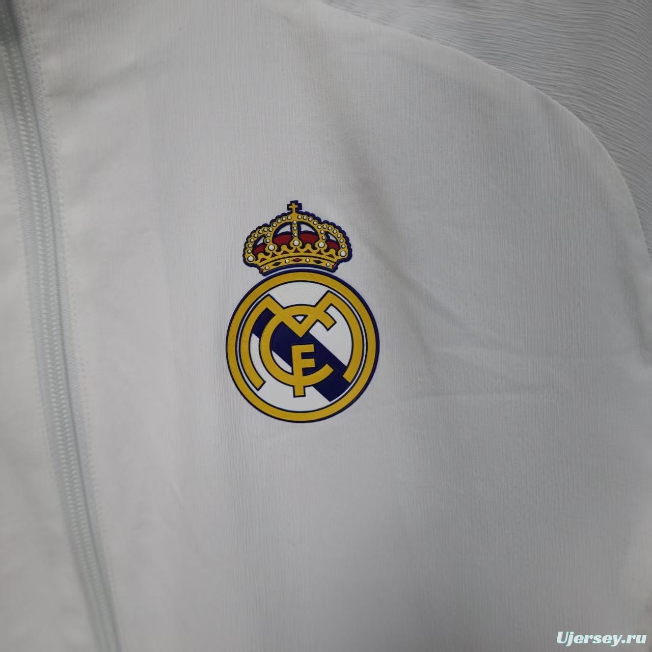 25/26 Real Madrid WHITE Windbreaker (with Inner Lining)