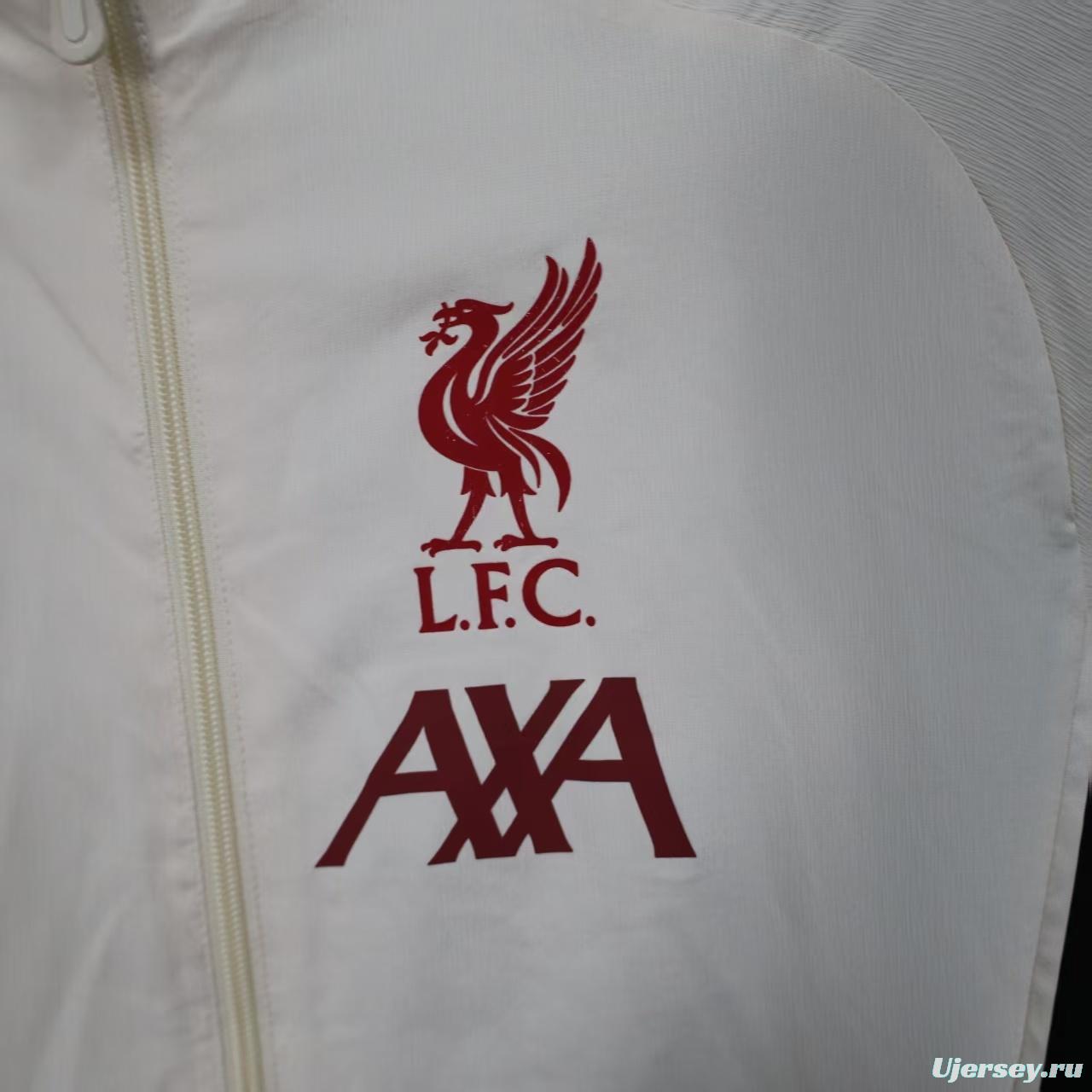 25/26 Liverpool White Windbreaker (with Inner Lining)