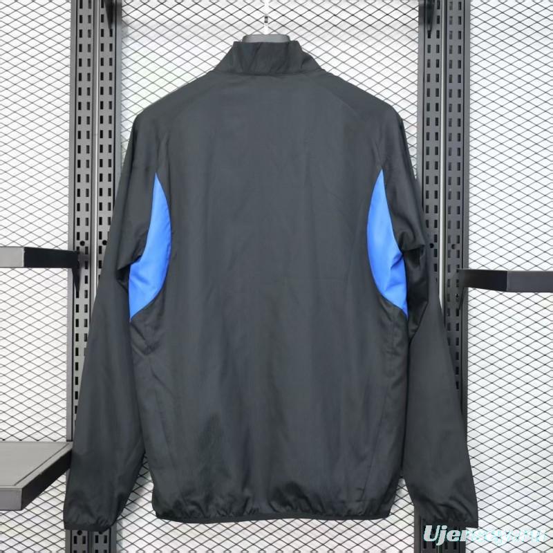25/26 Manchester United Black Windbreaker (with Inner Lining)