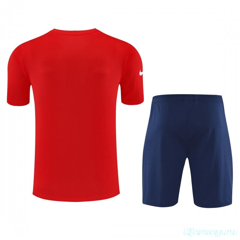 25/26 Atletico Madrid Red/White Stripe Short Sleeve+Shorts