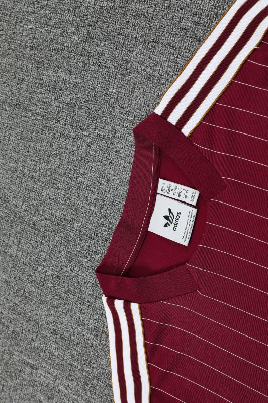 25/26 Arsenal Adidas Original Wine Short Sleeve Jersey+Shorts