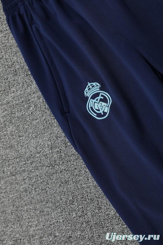 25/26 Real Madrid Blue Hoodie +Long Pants