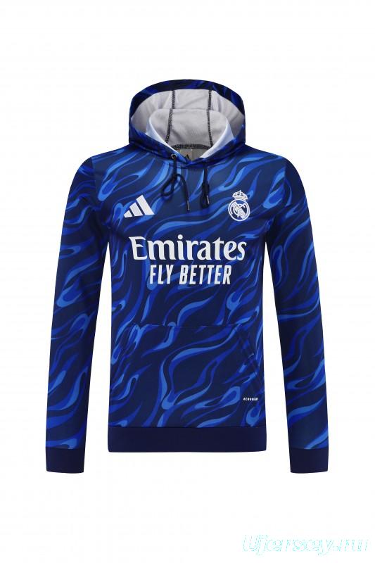 25/26 Real Madrid Blue Hoodie +Long Pants