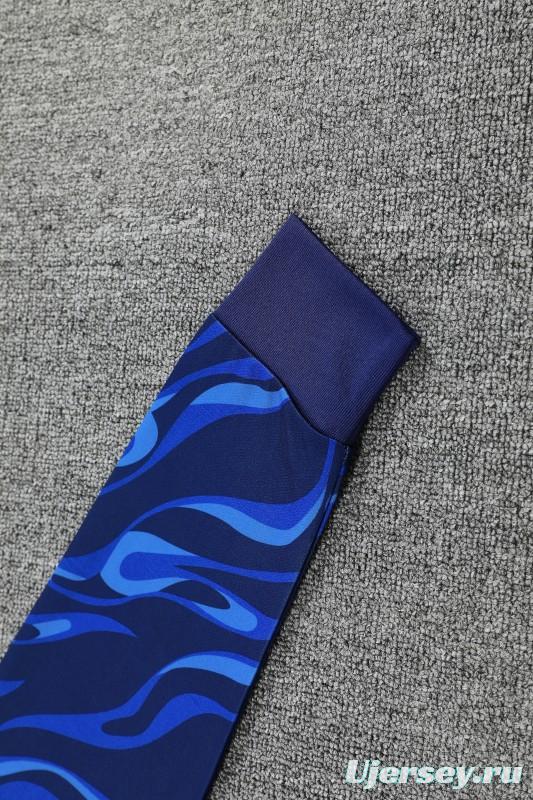 25/26 Real Madrid Blue Hoodie +Long Pants