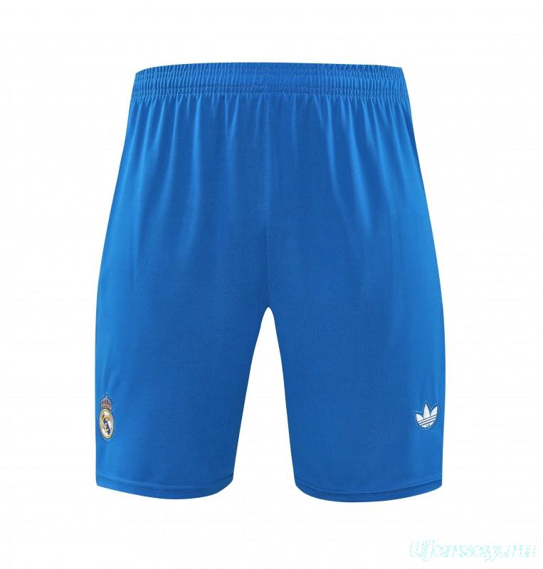 25/26 Real Madrid Adidas Original Blue Short Sleeve Jersey+Shorts