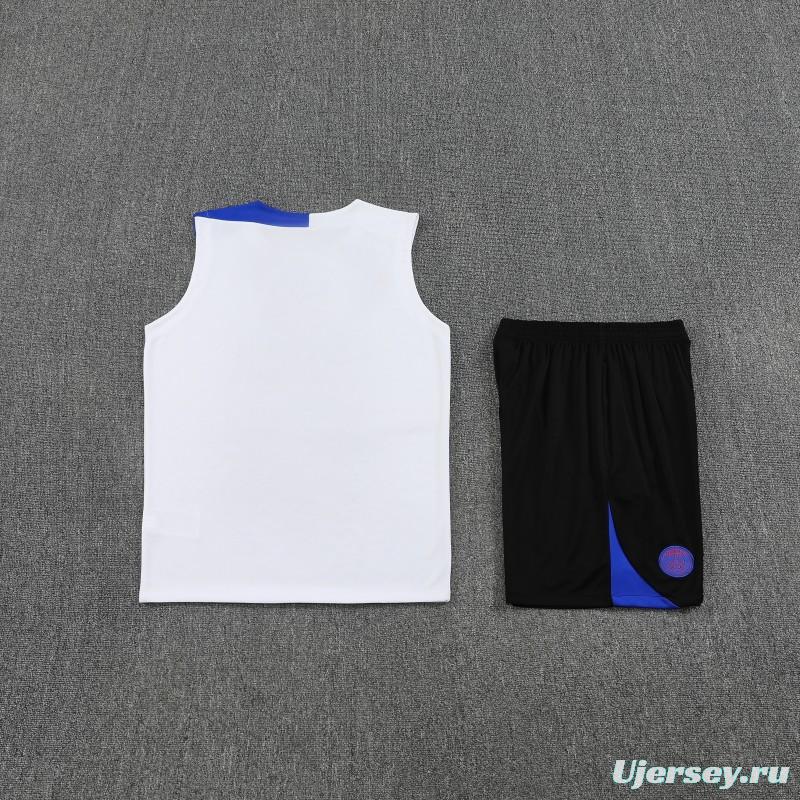 25/26 PSG White Vest Jersey+Shorts