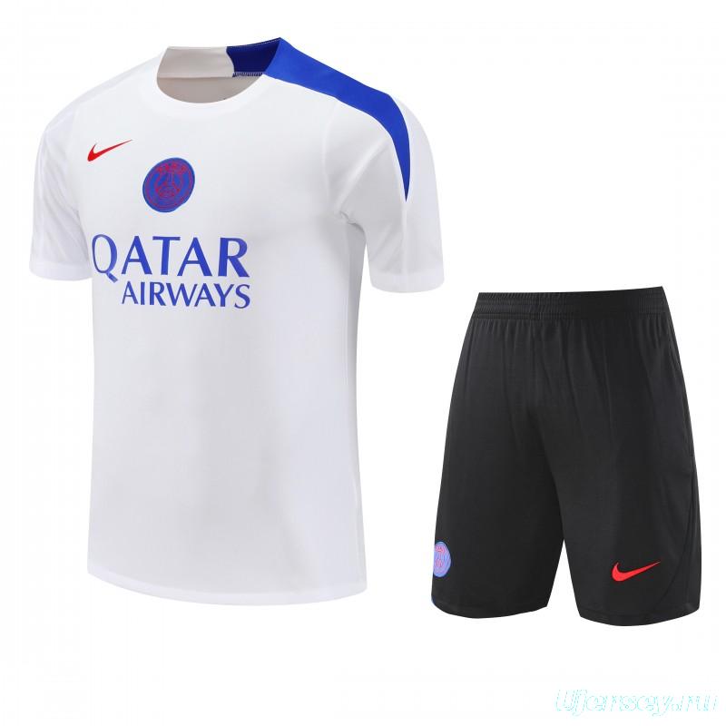 25/26 PSG White Short Sleeve Jersey+Shorts