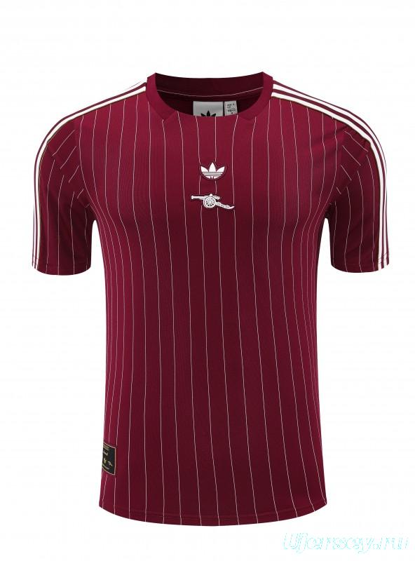 25/26 Arsenal Adidas Original Wine Short Sleeve Jersey+Shorts
