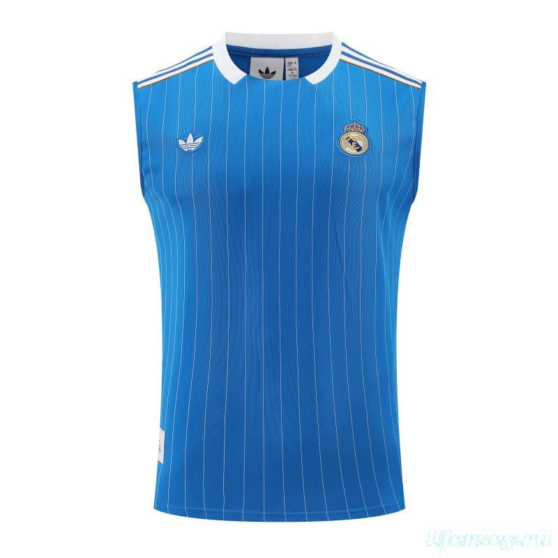 25/26 Real Madrid Adidas Original Blue Vest Jersey+Shorts